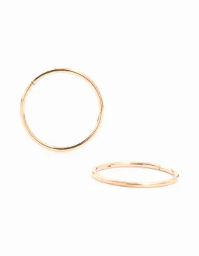 Rose Gold Plated Titanium Sleeper Earrings 16 mm