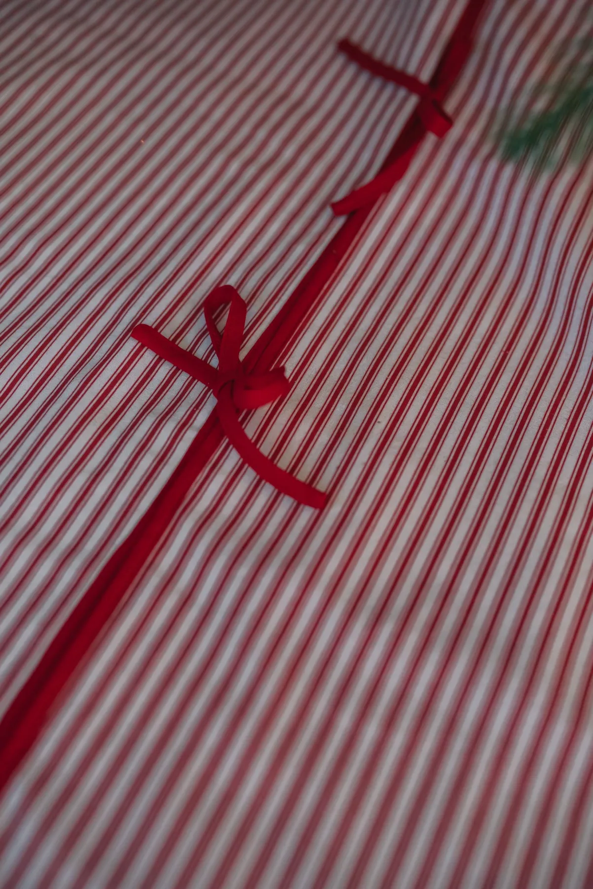 Rouge Ticking Stripe Tree Skirt