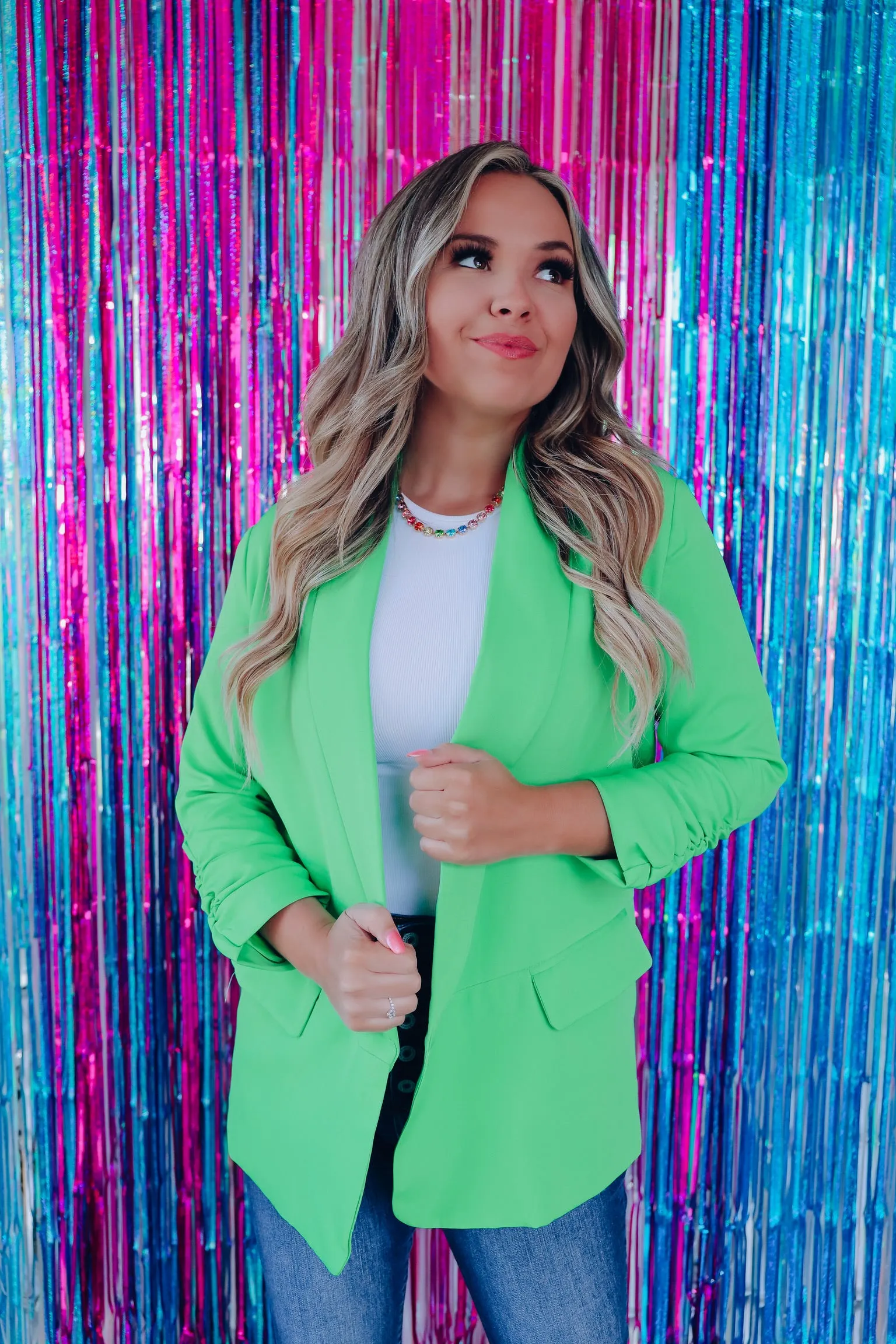 Rule The Streets Pocketed Blazer - Neon Green