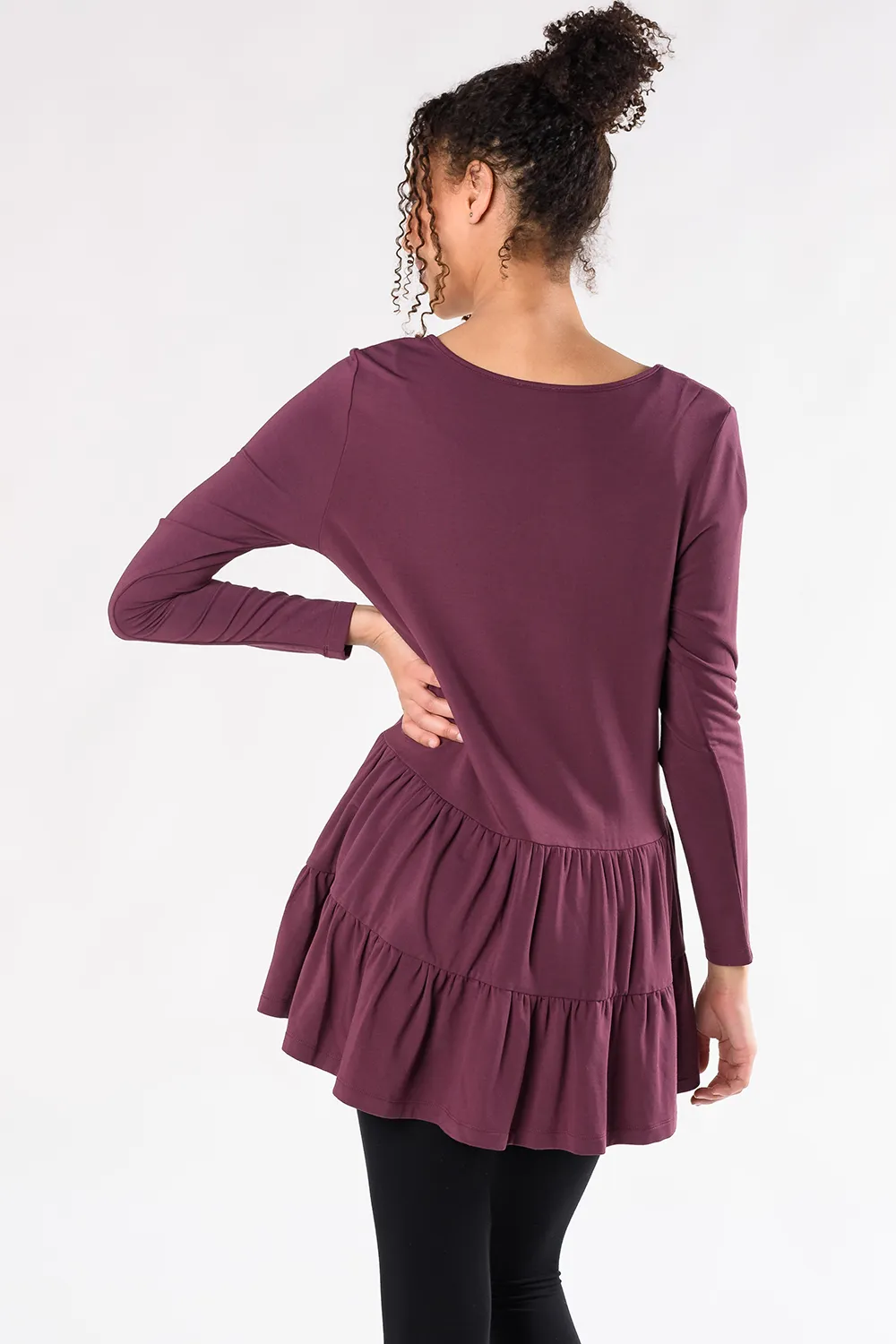 Sadie Tiered Bamboo Tunic - Plum