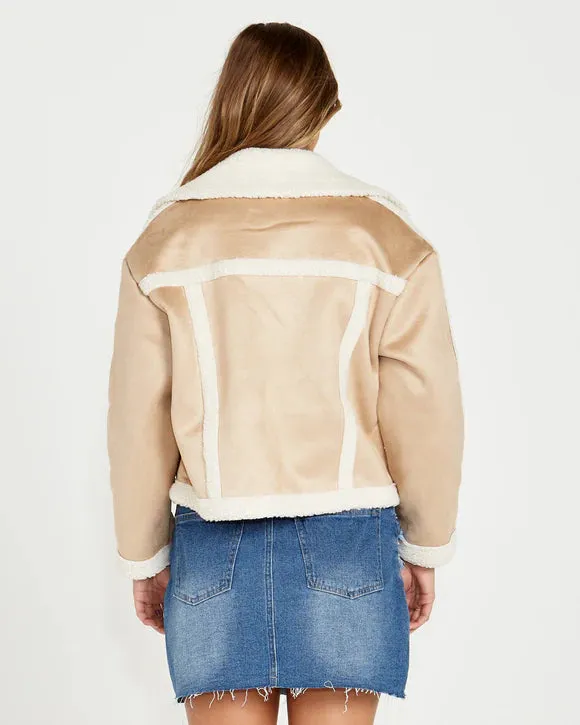 SASS ROUX SUEDE JACKET TAN/CREAM