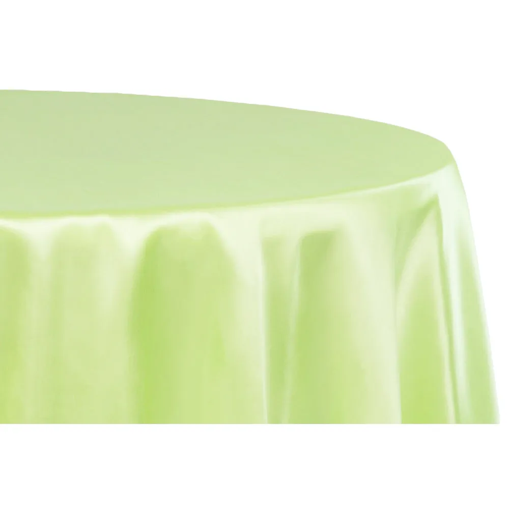 Satin 120" Round Tablecloth - Apple Green