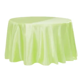 Satin 120" Round Tablecloth - Apple Green