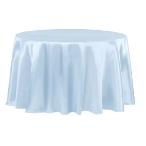 Satin 120" Round Tablecloth - Baby Blue