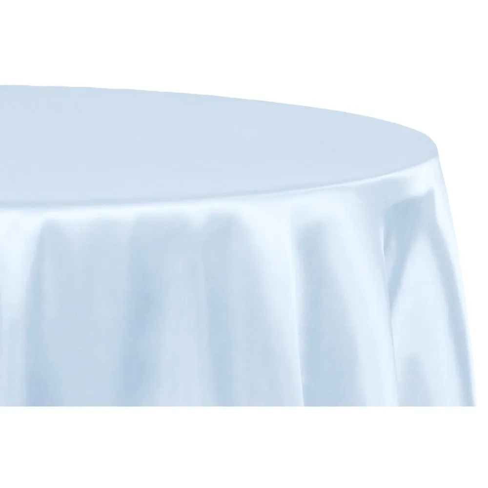 Satin 120" Round Tablecloth - Baby Blue