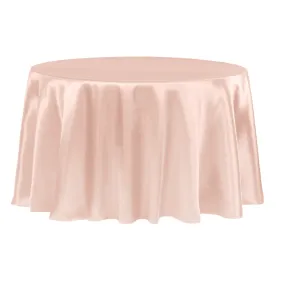 Satin 120" Round Tablecloth - Blush/Rose Gold