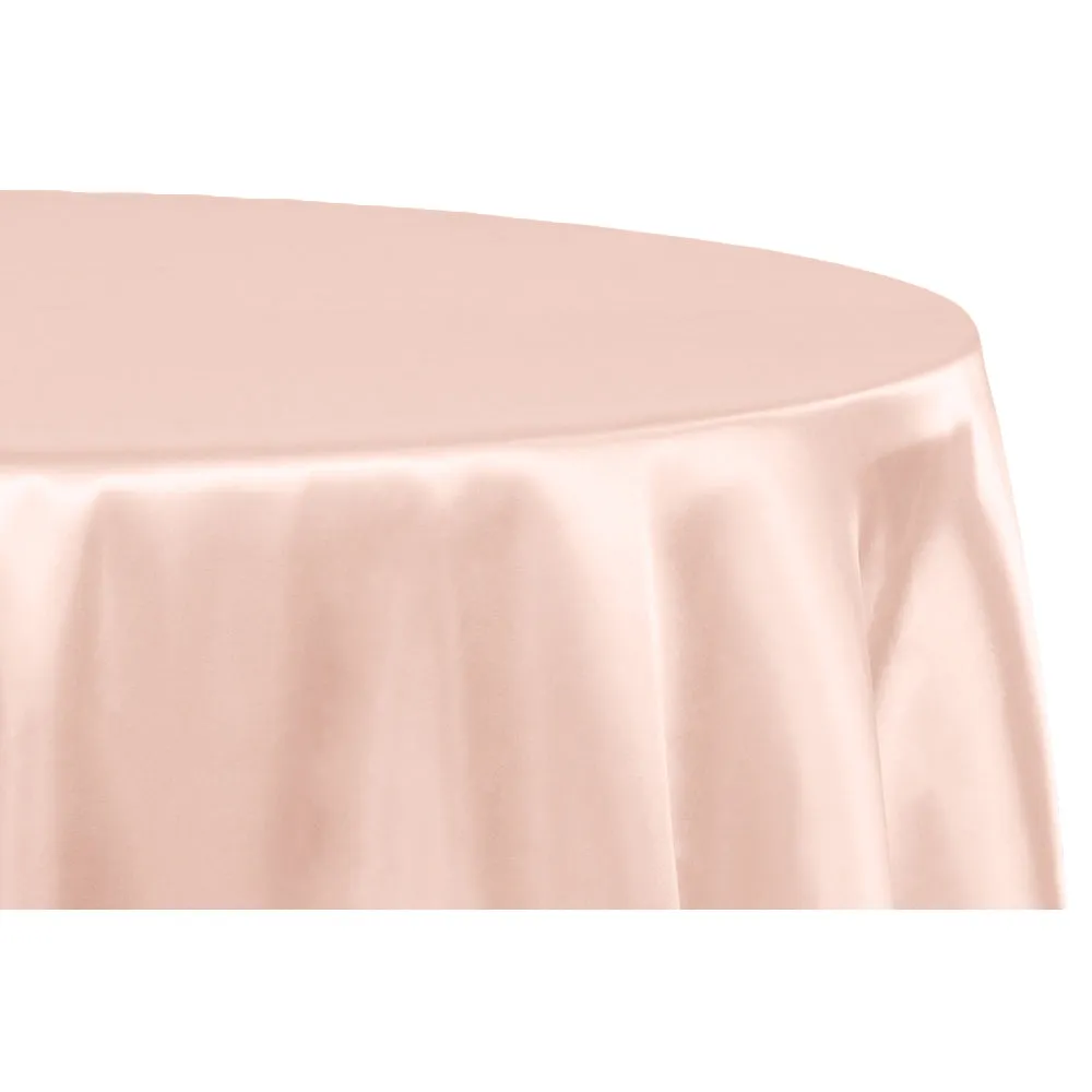 Satin 120" Round Tablecloth - Blush/Rose Gold