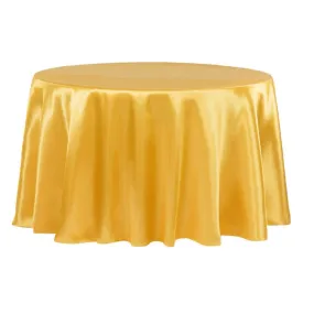 Satin 120" Round Tablecloth - Bright Gold