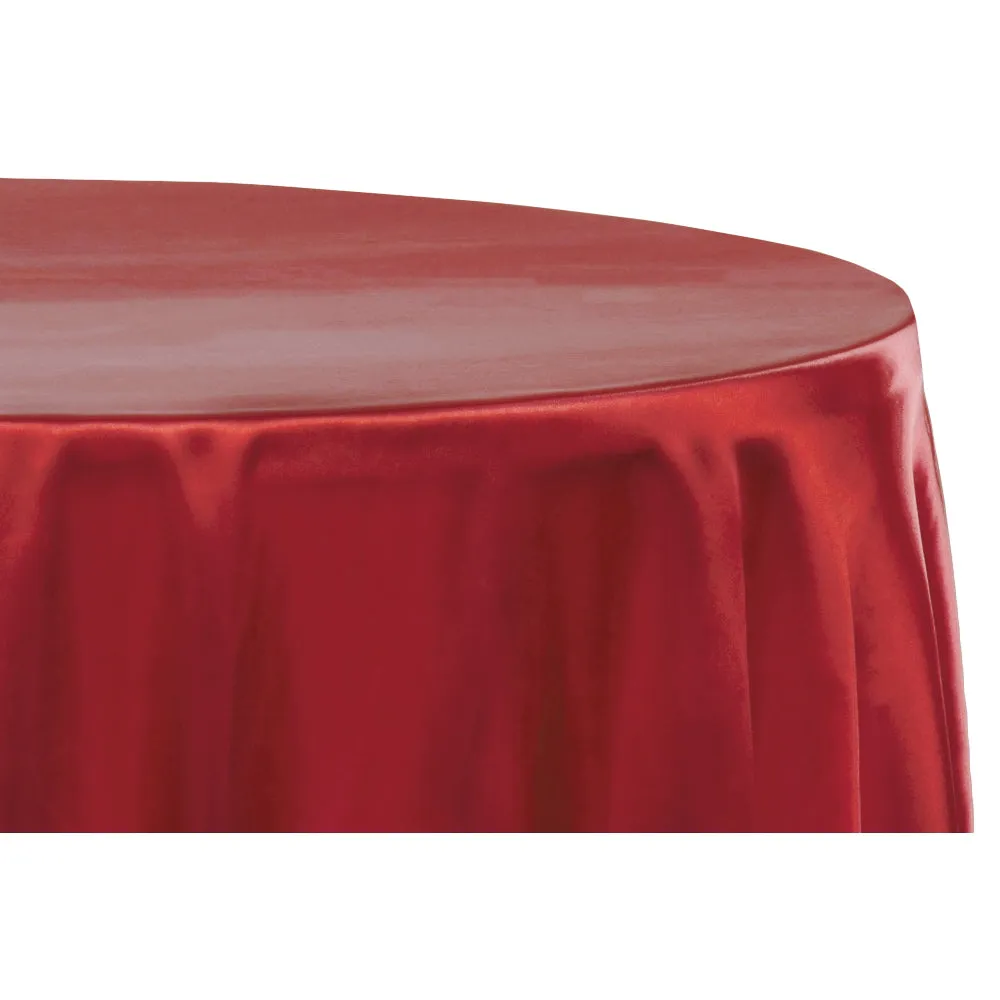 Satin 120" Round Tablecloth - Burgundy