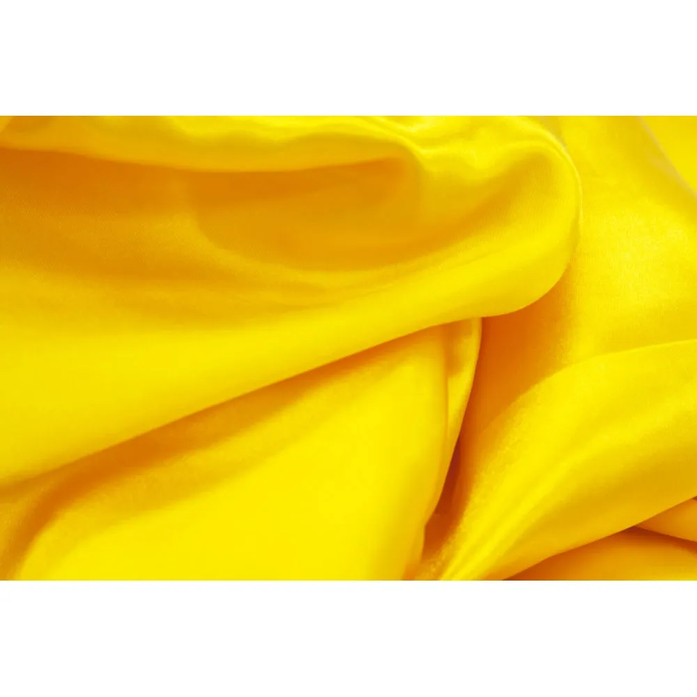 Satin 120" Round Tablecloth - Canary Yellow (Bright Yellow)