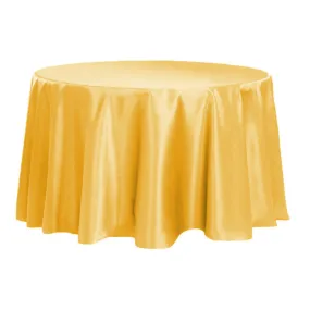 Satin 120" Round Tablecloth - Canary Yellow (Bright Yellow)