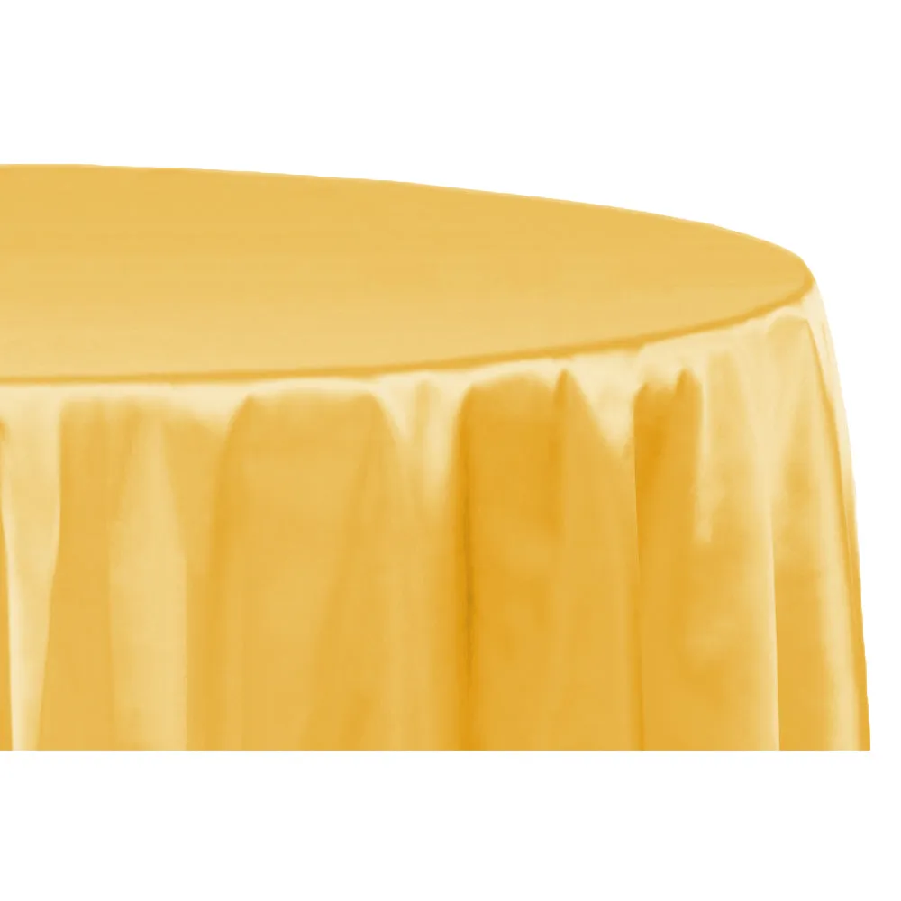 Satin 120" Round Tablecloth - Canary Yellow (Bright Yellow)