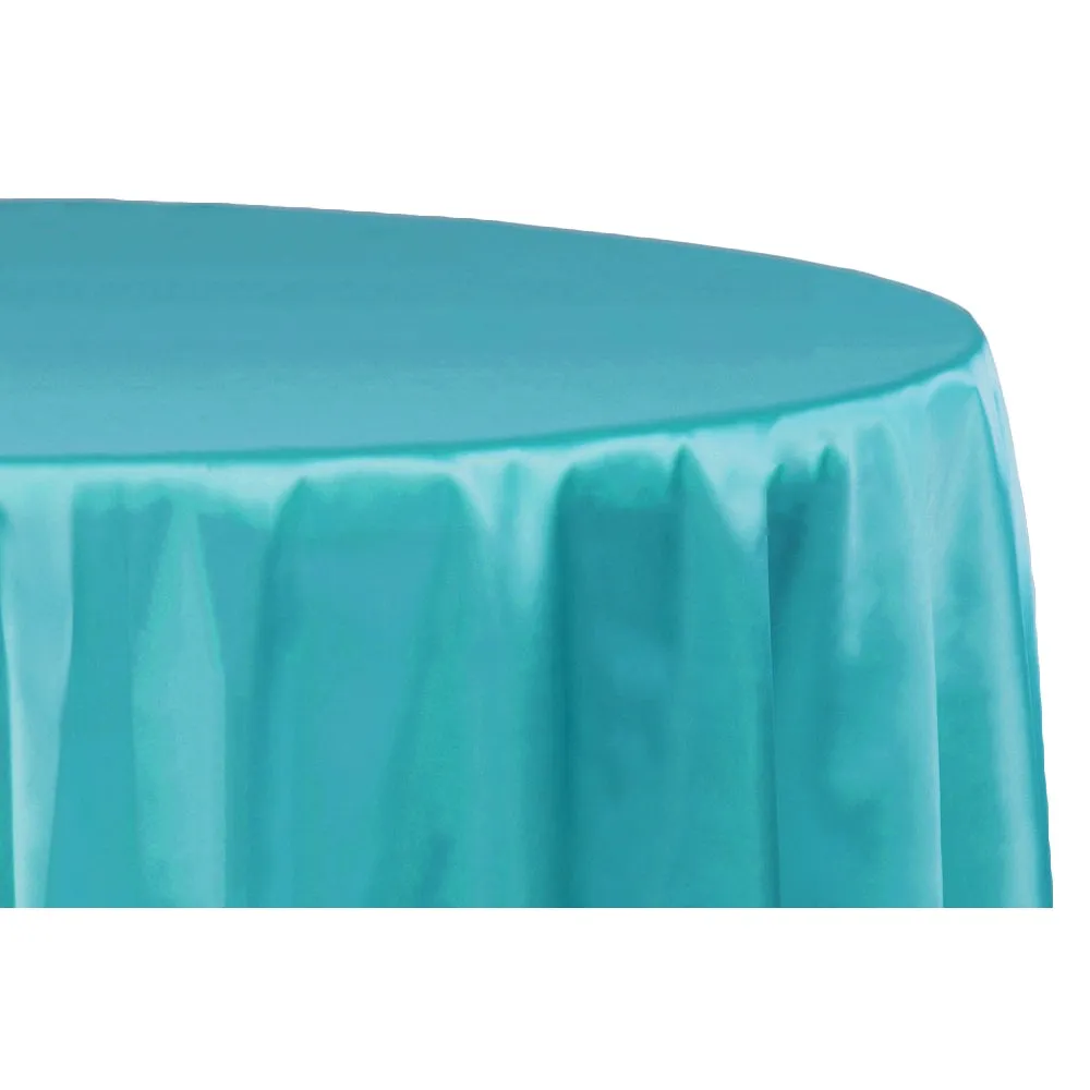 Satin 120" Round Tablecloth - Dark Turquoise