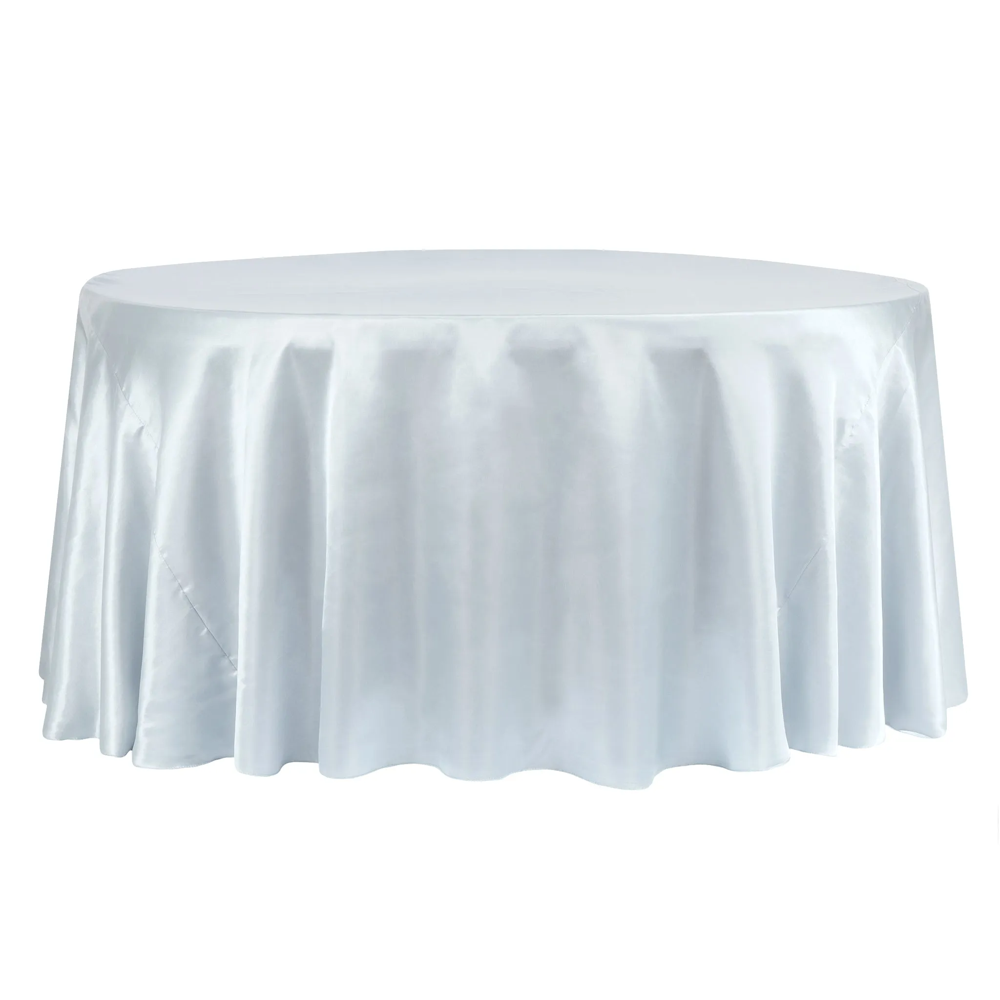 Satin 120" Round Tablecloth - Dusty Blue