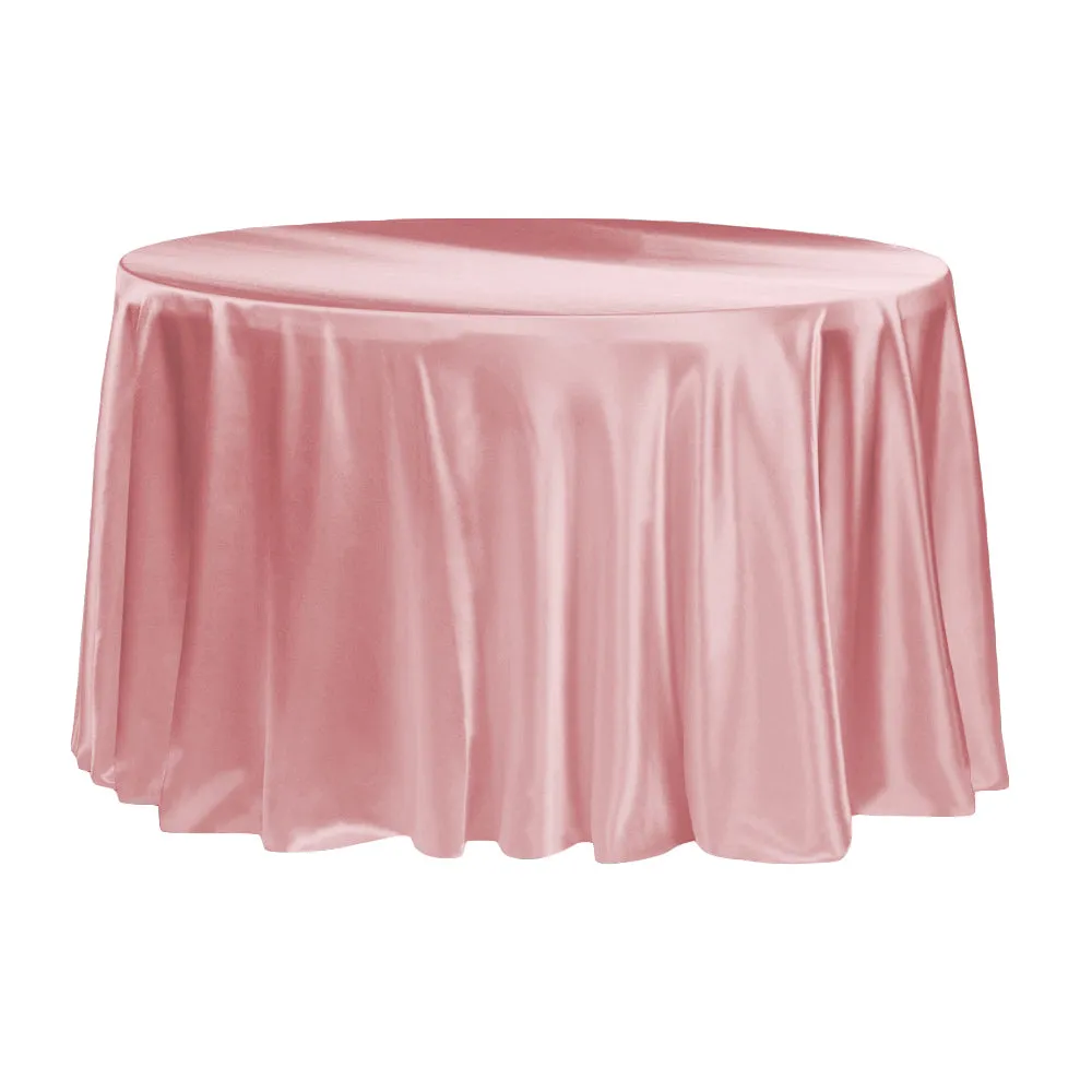 Satin 120" Round Tablecloth - Dusty Rose/Mauve