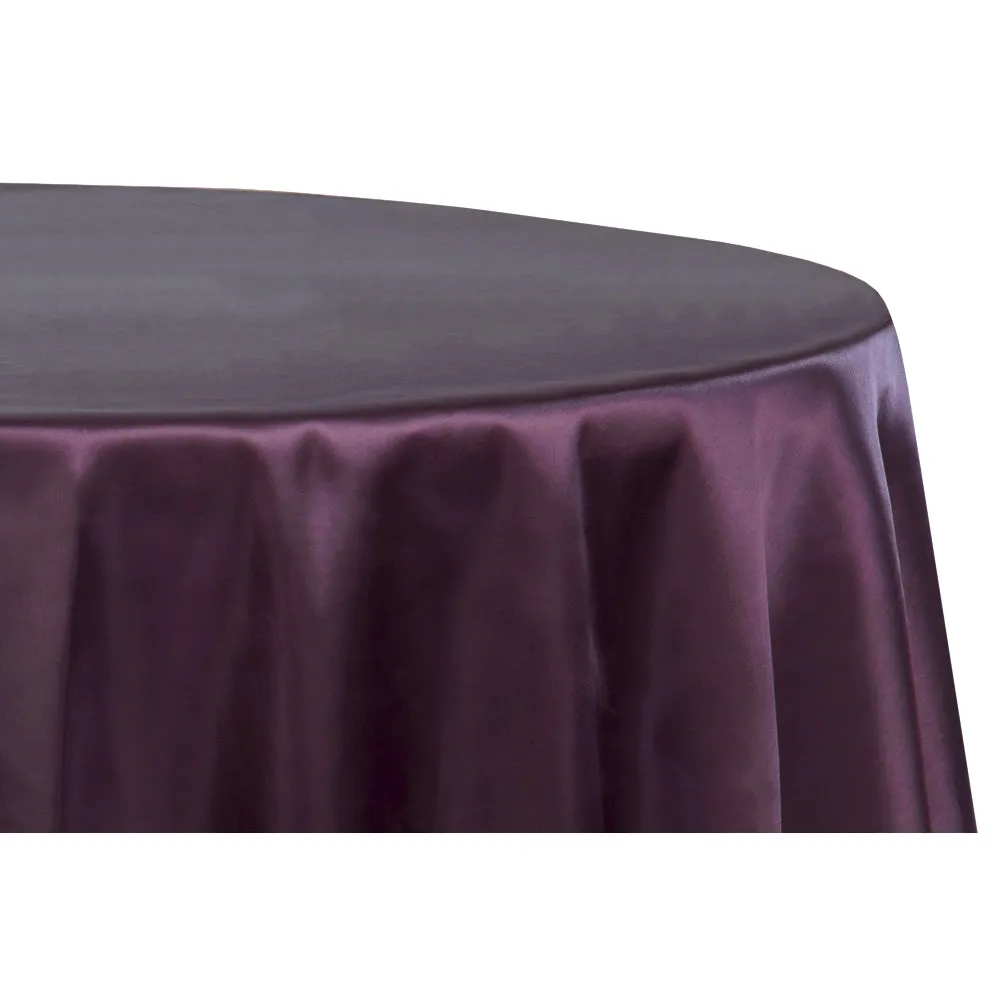 Satin 120" Round Tablecloth - Eggplant/Plum