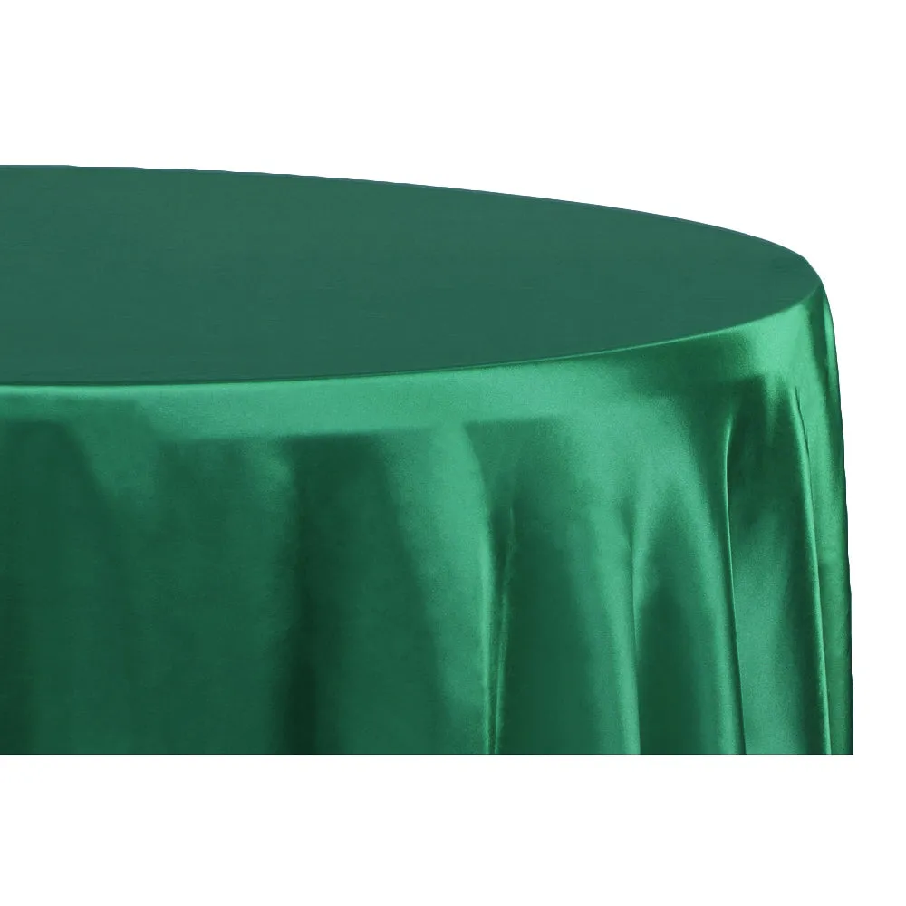 Satin 120" Round Tablecloth - Emerald Green