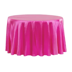 Satin 120" Round Tablecloth - Fuchsia