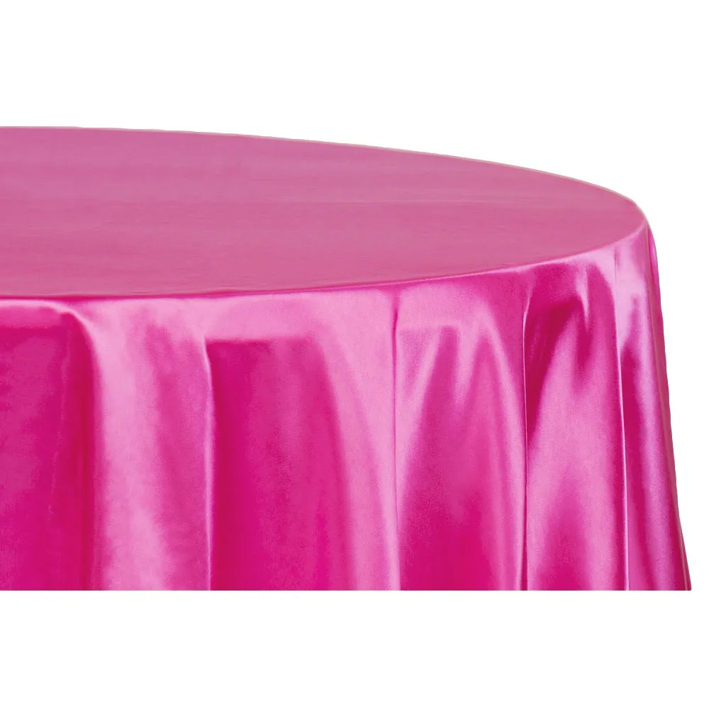 Satin 120" Round Tablecloth - Fuchsia