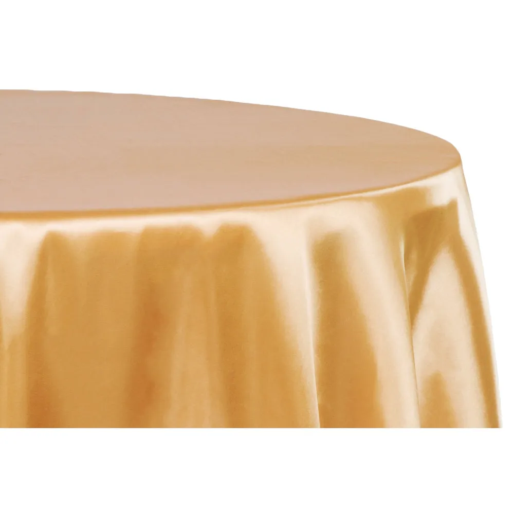 Satin 120" Round Tablecloth - Gold Antique