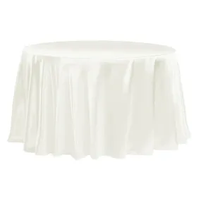 Satin 120" Round Tablecloth - Ivory