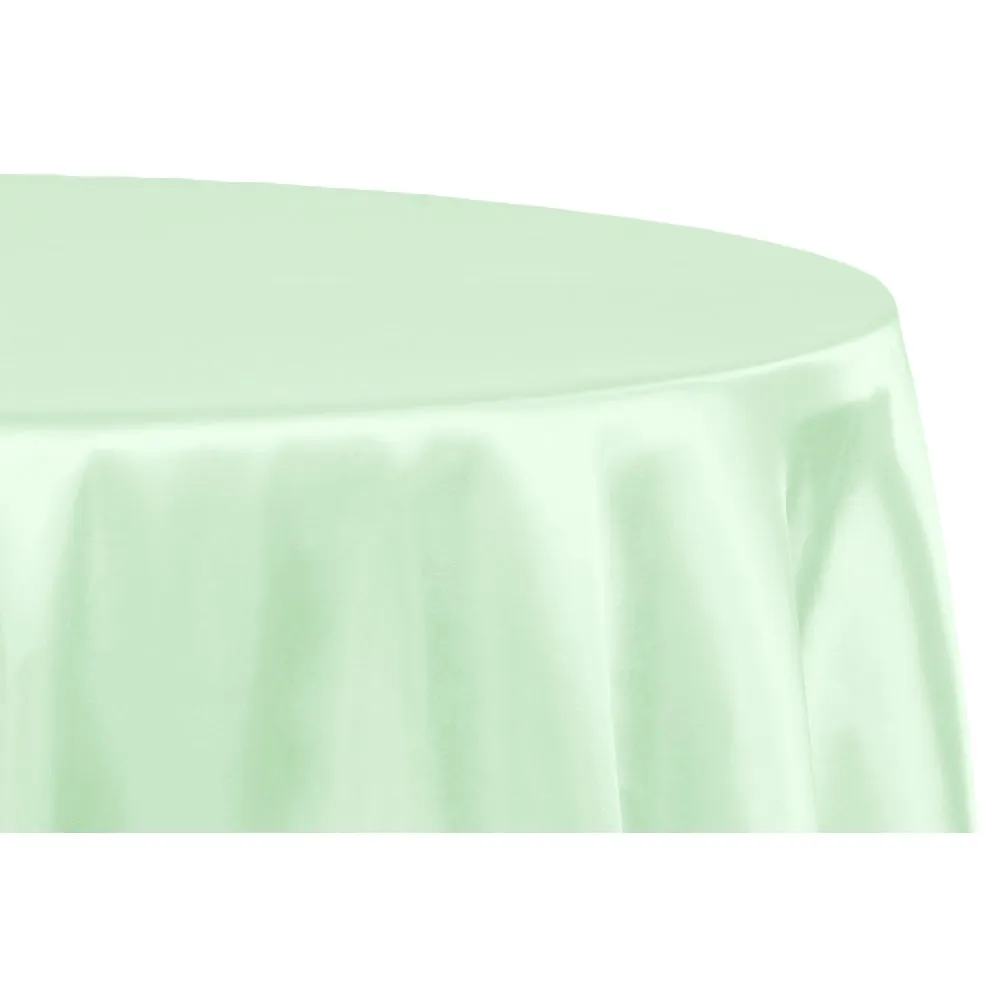 Satin 120" Round Tablecloth - Mint Green