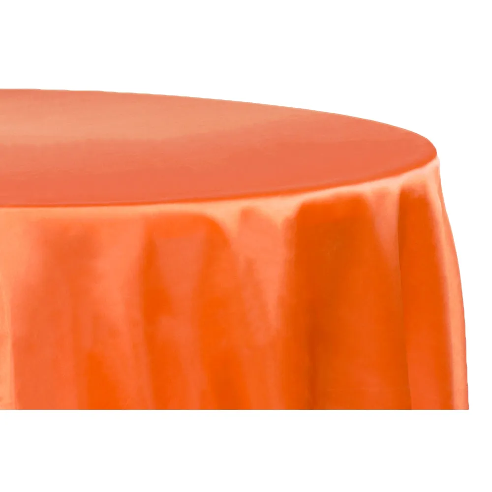 Satin 120" Round Tablecloth - Orange