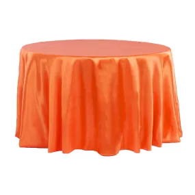 Satin 120" Round Tablecloth - Orange