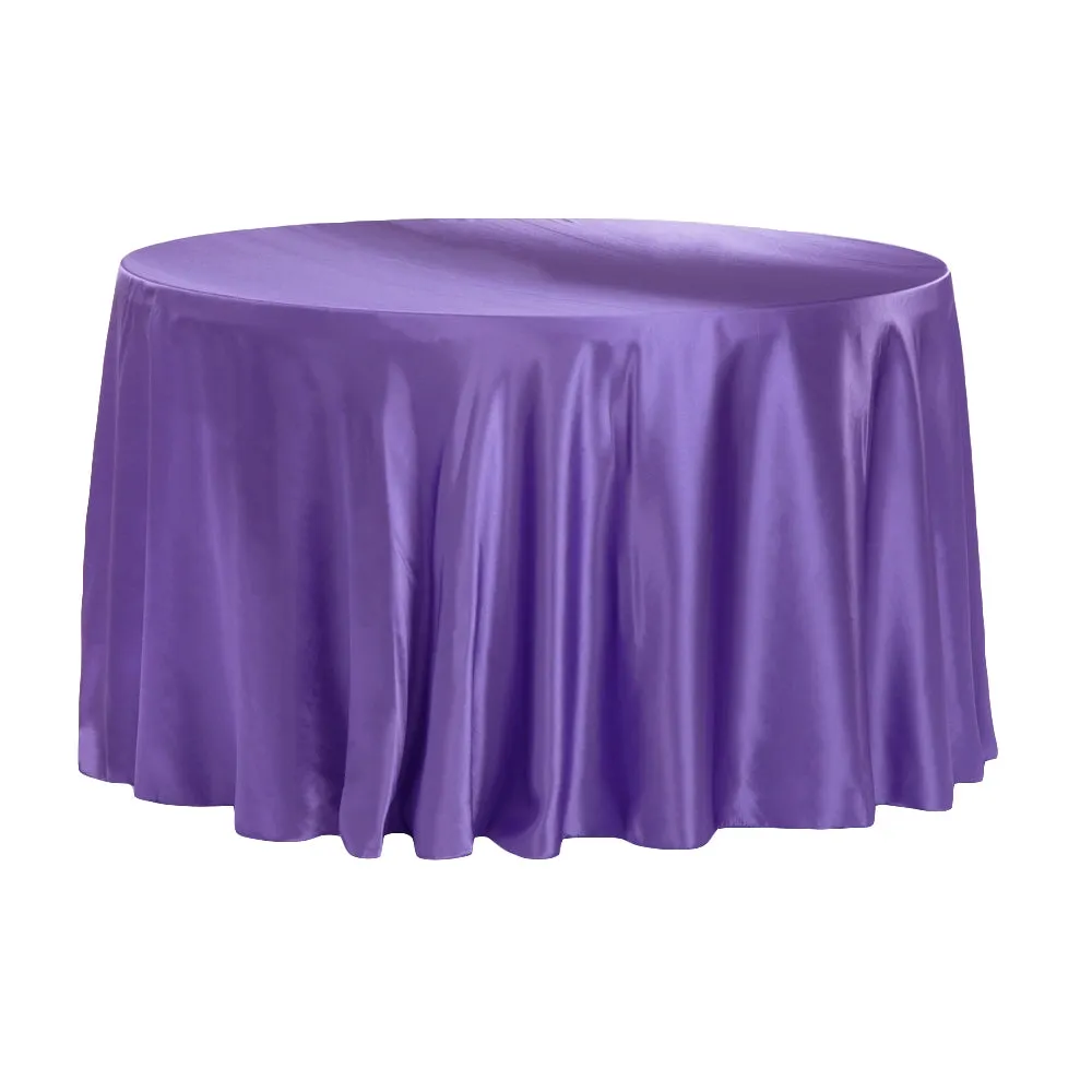 Satin 120" Round Tablecloth - Purple