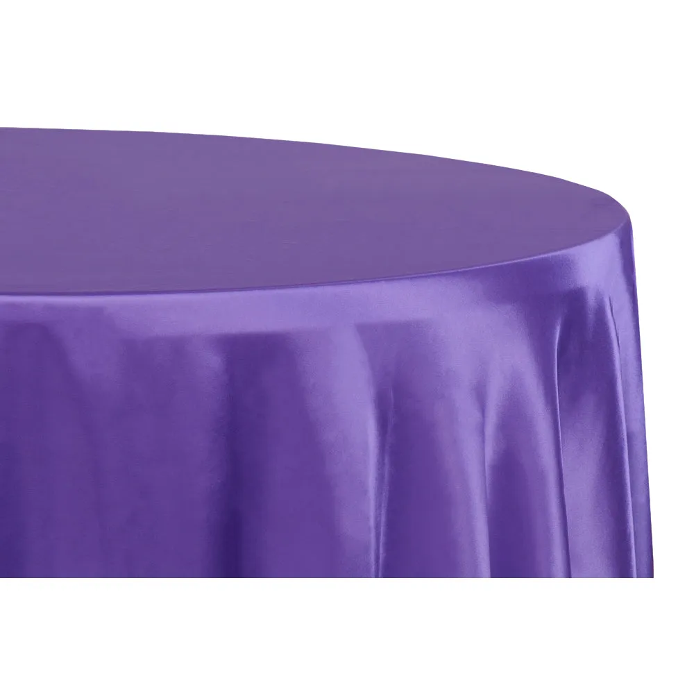 Satin 120" Round Tablecloth - Purple