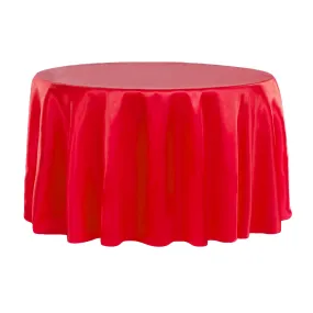 Satin 120" Round Tablecloth - Red