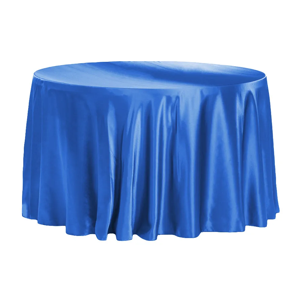 Satin 120" Round Tablecloth - Royal Blue