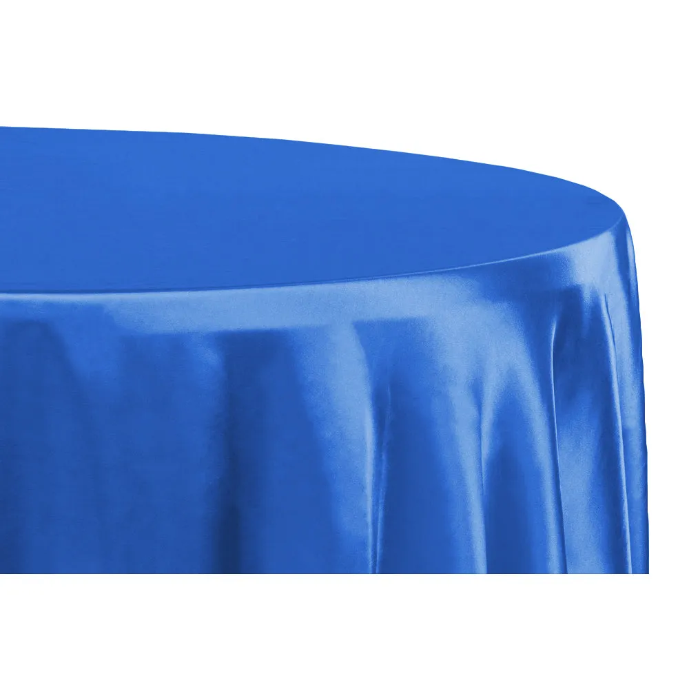 Satin 120" Round Tablecloth - Royal Blue