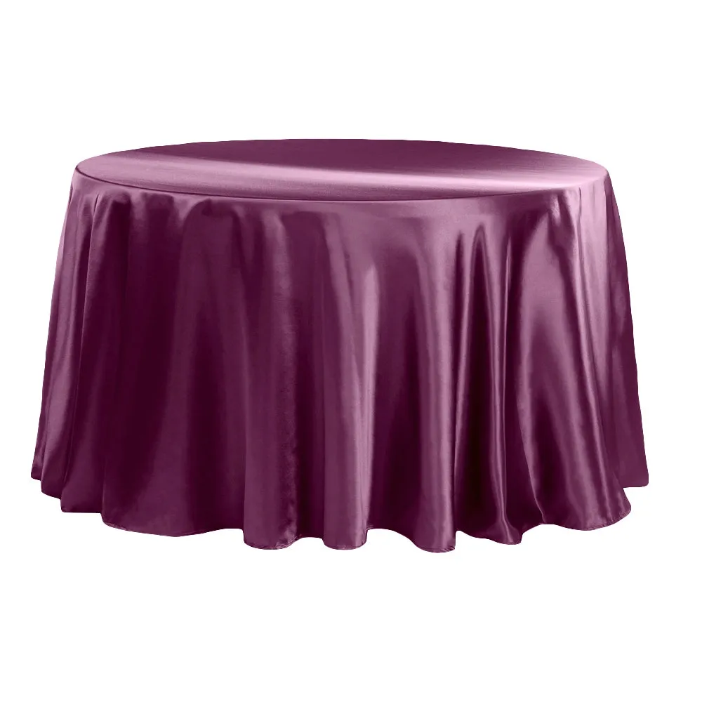 Satin 120" Round Tablecloth - Sangria