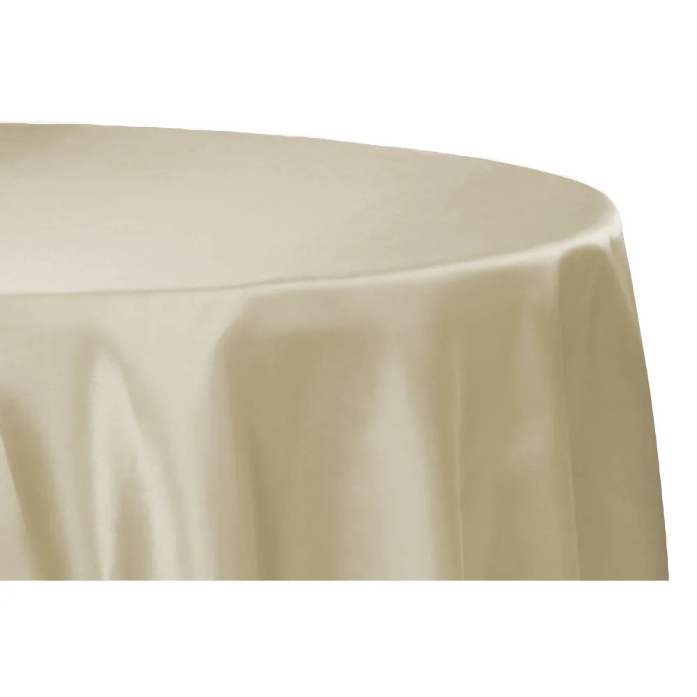 Satin 120" Round Tablecloth - Taupe