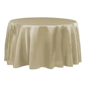 Satin 120" Round Tablecloth - Taupe