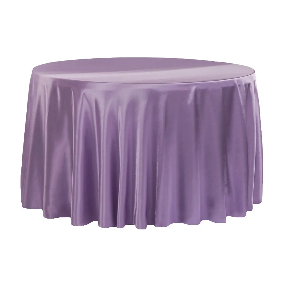 Satin 120" Round Tablecloth - Victorian Lilac/Wisteria