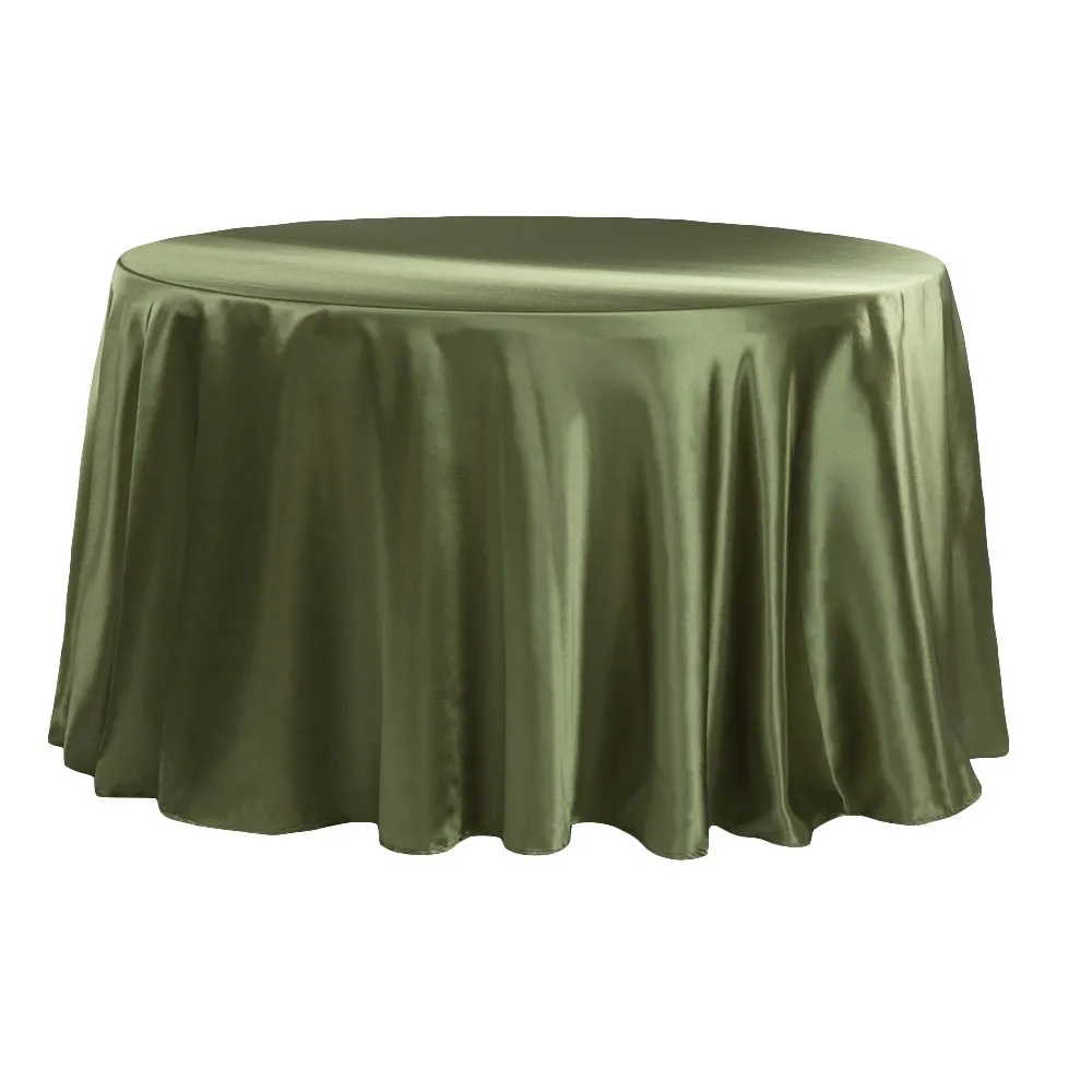 Satin 120" Round Tablecloth - Willow Green