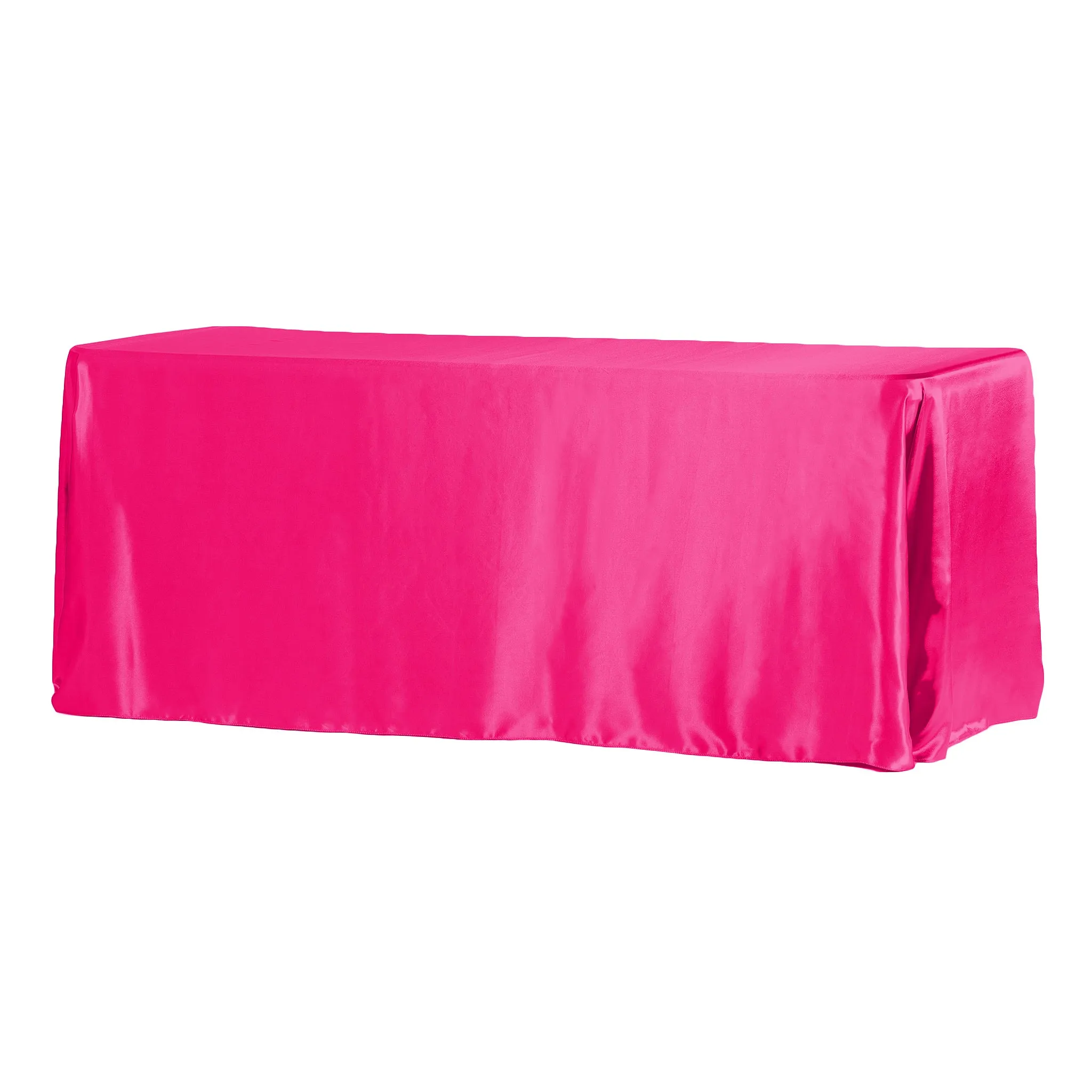 Satin Rectangular 90"x132" Tablecloth - Fuchsia