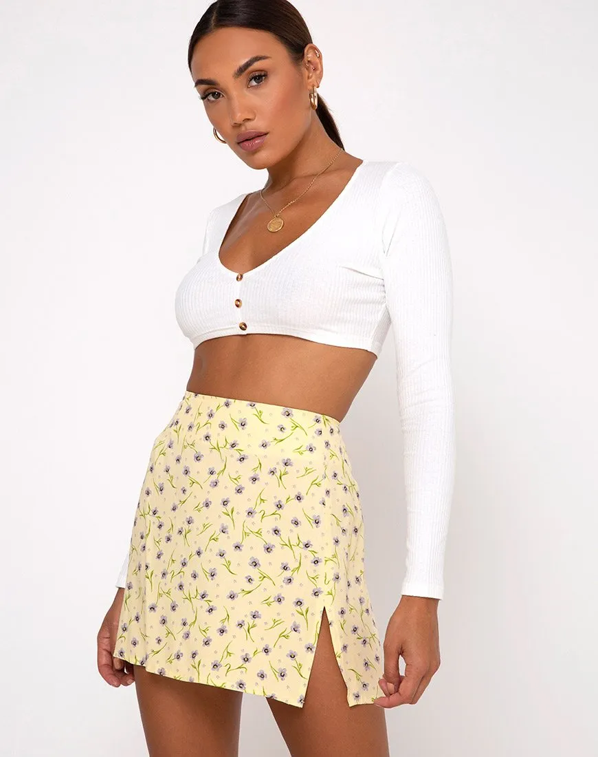 Sheny Mini Skirt in Wild Flower Lemon Drop