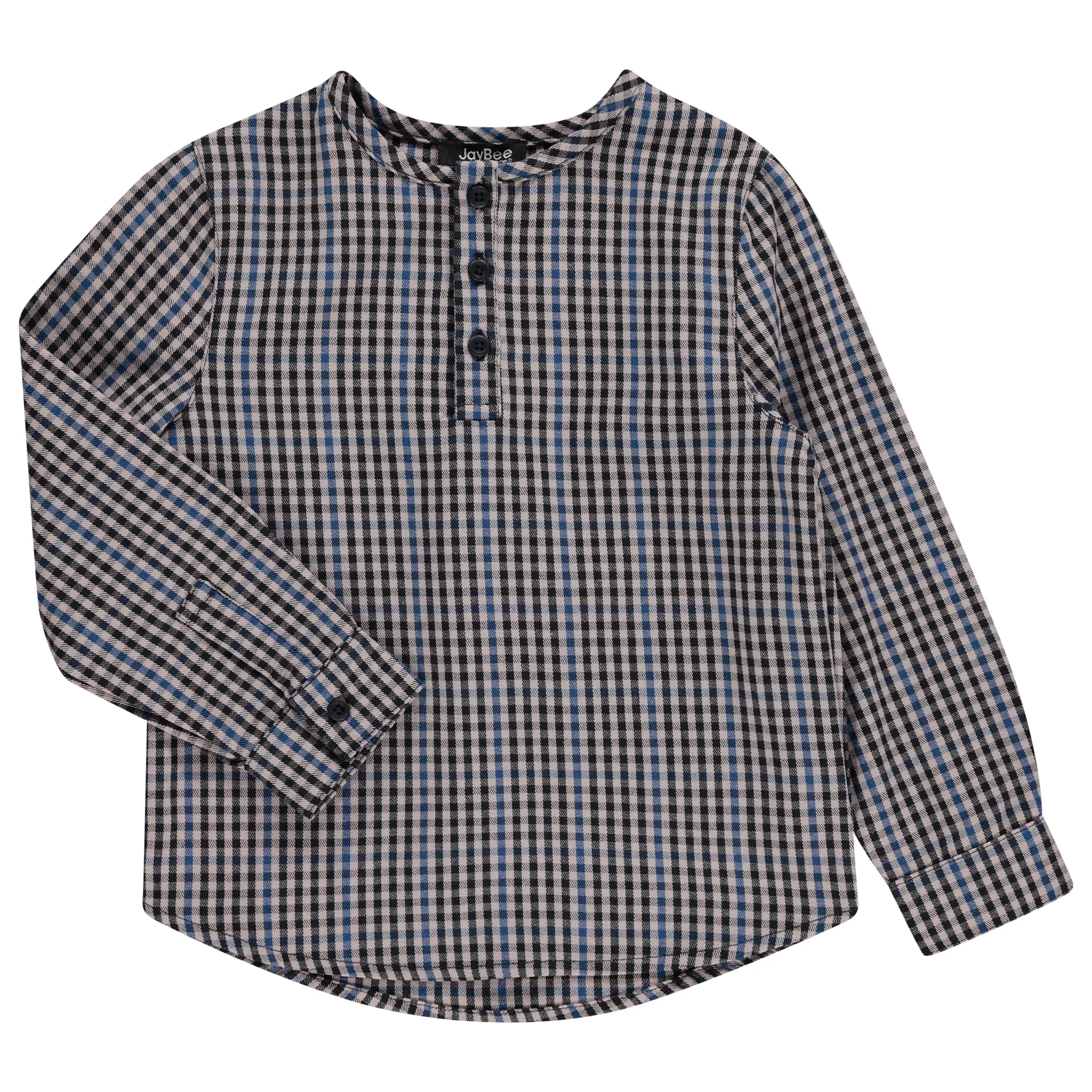 shirt l/s plaid henley - plaid