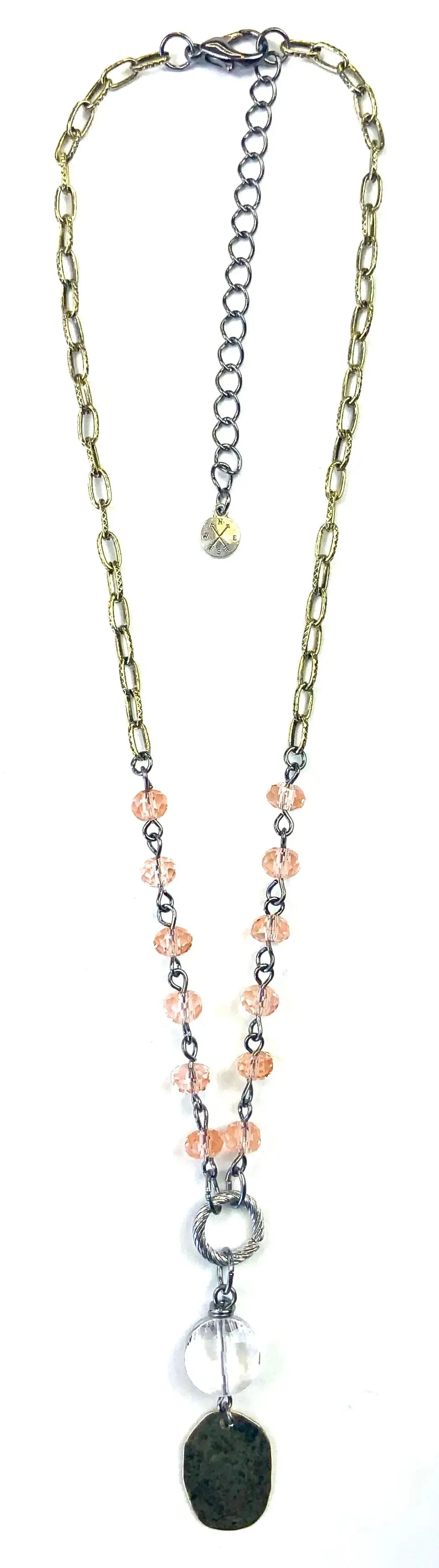 Short Rosaried Coin Drop Beaded Necklace