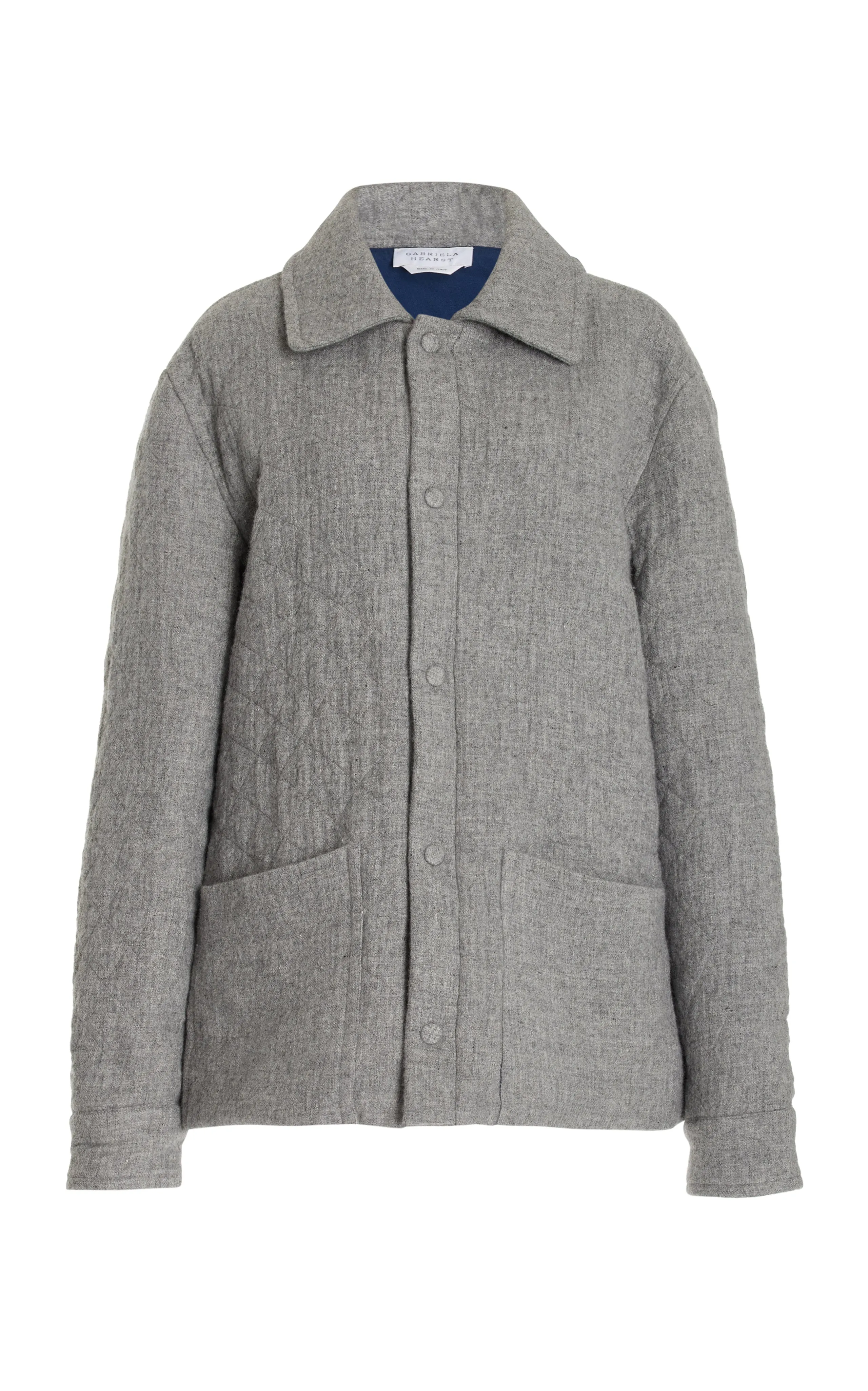 Skye Paddock Jacket in Light Grey Melange Cashmere Linen