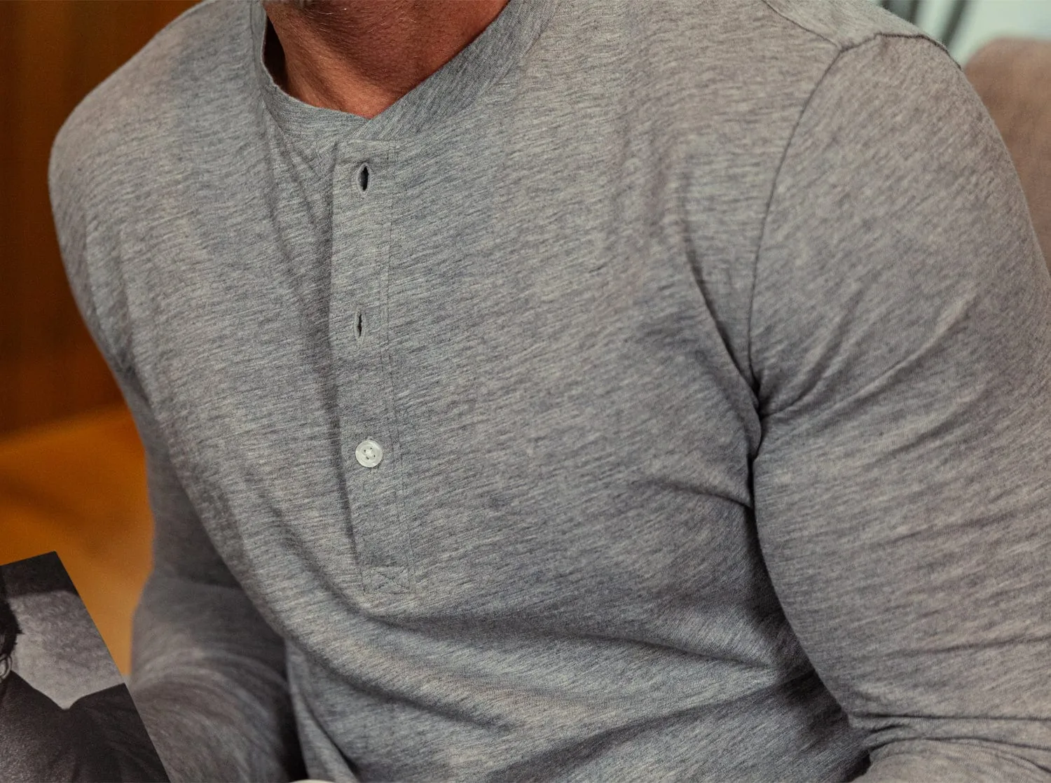 Slub Henley - Heather Gray