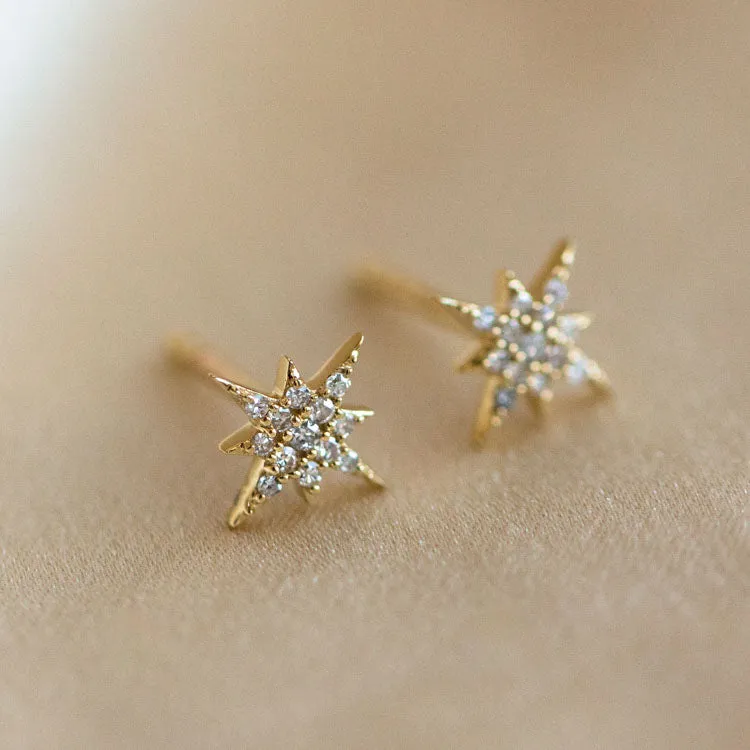 Solid Gold Diamond Starlight Studs