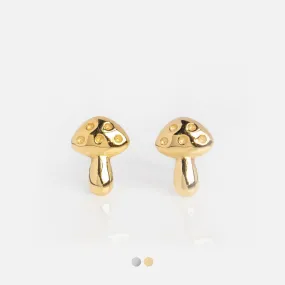 Solid Gold Mushroom Studs