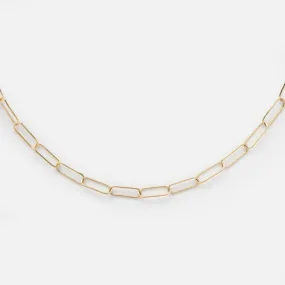 Solid Gold Paperclip Chain Necklace