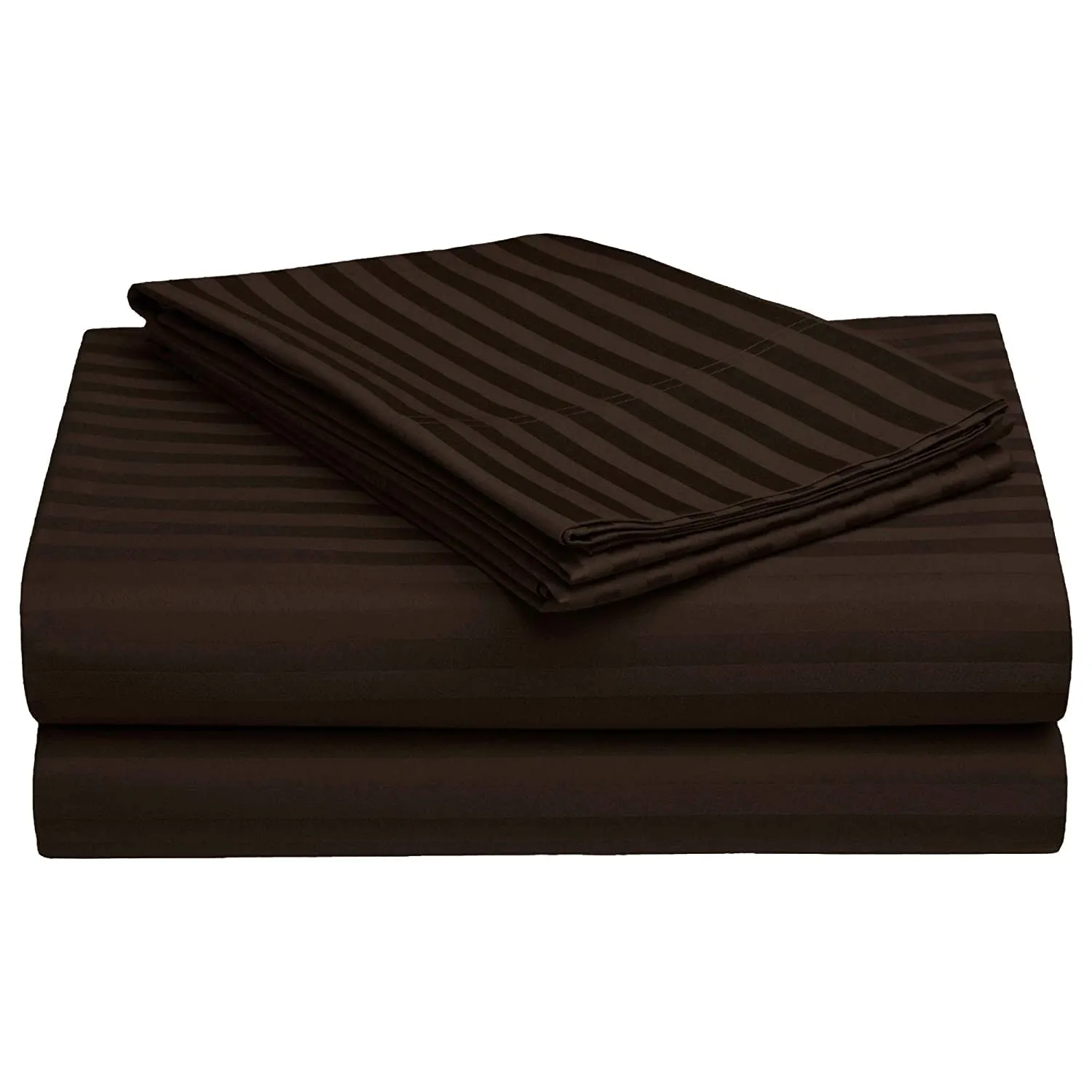 Soniasaa® Prime Collection 300 TC Satin Striped Long Lasting Single Sized(90x60) Inch 1 Bedsheet with 1 Pillow Covers Single Bedsheet for Hotel, Hospital and Home Use Color- Brown