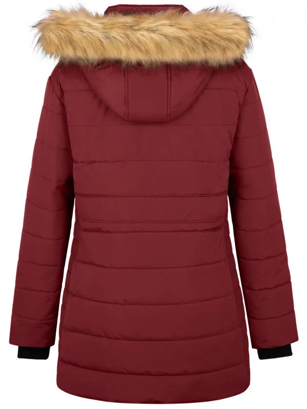 Soularge Women's Plus Size Winter Thickened Mid Length Puffer Coat