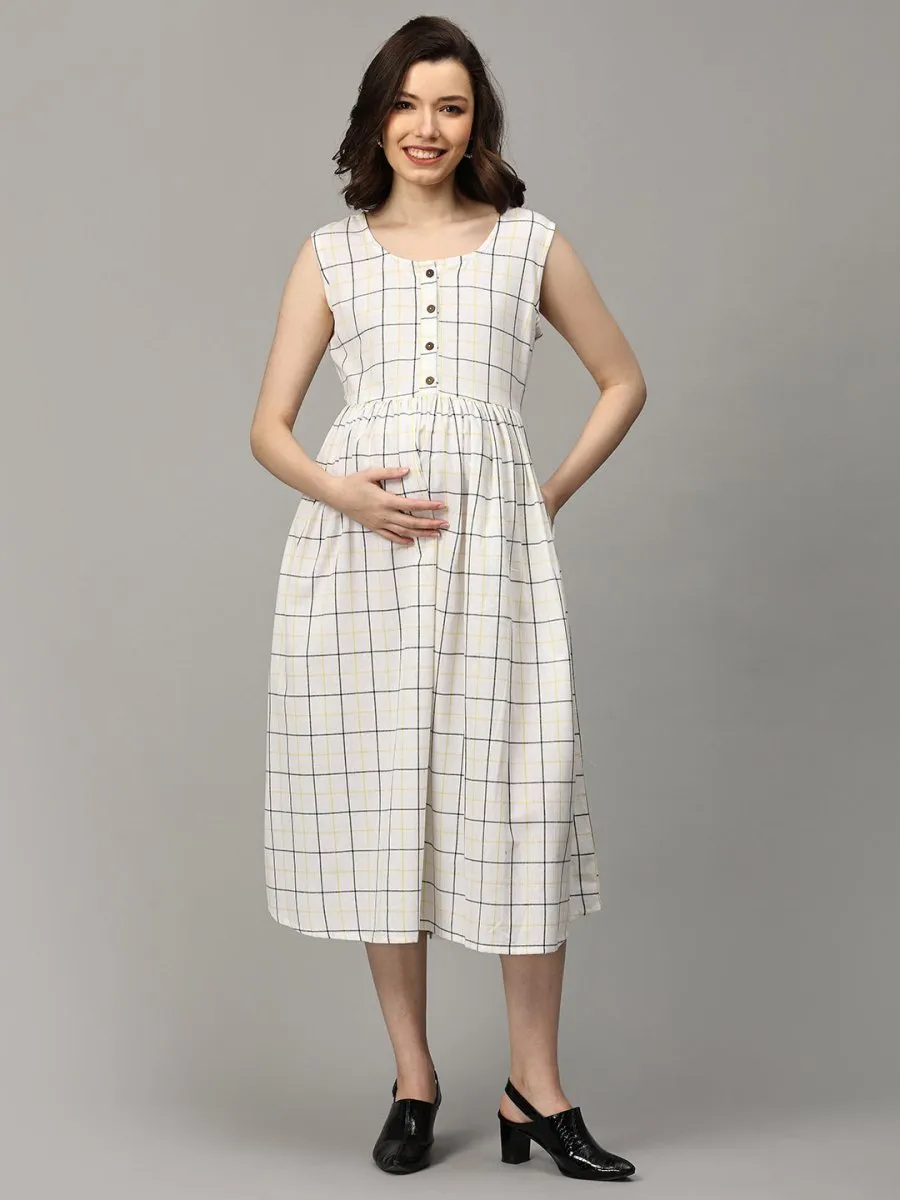 Stormy Sky Stripe Maternity and Nursing Shacket Dress